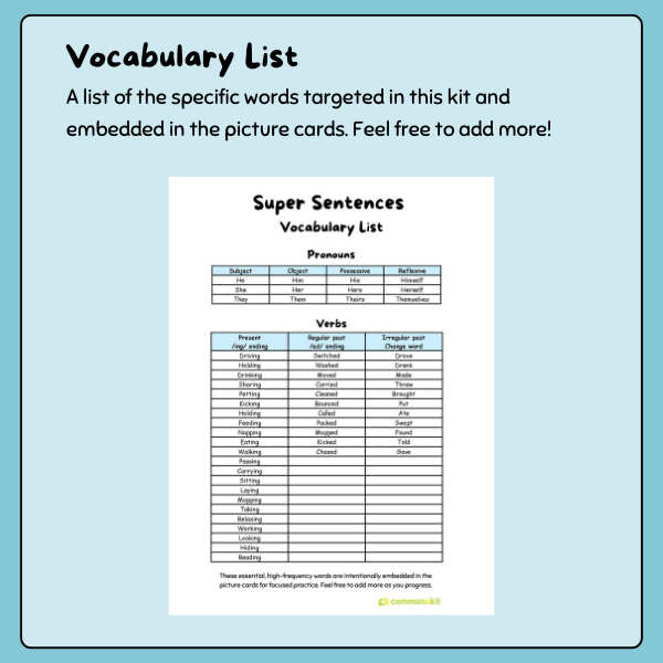 Super Sentences - Extension Resources