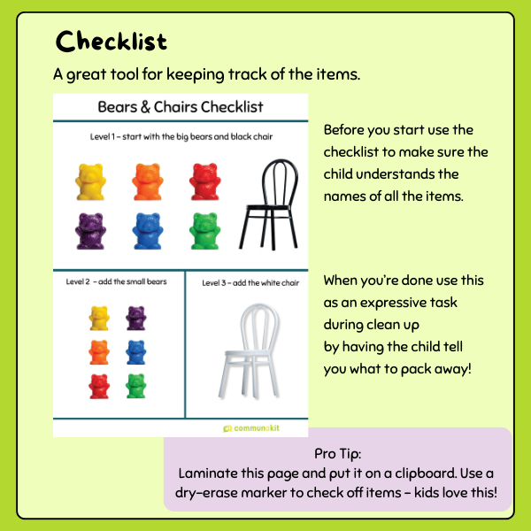Bears & Chairs - Extension Resources