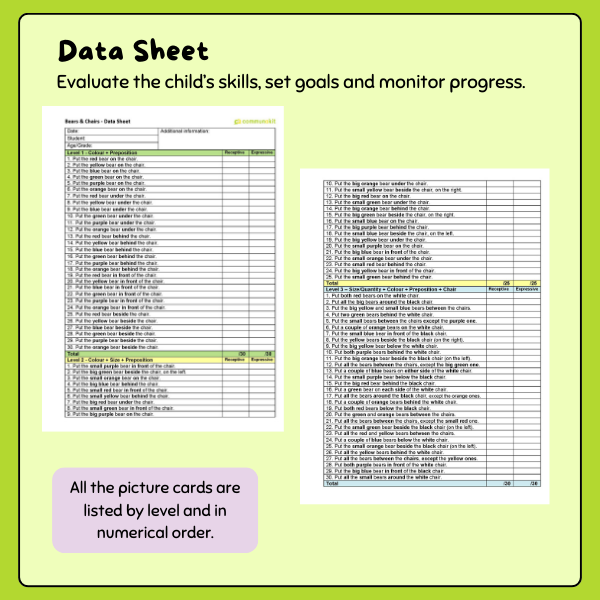 Bears & Chairs - Extension Resources