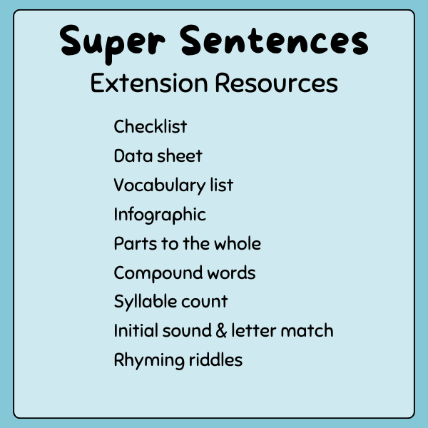 Super Sentences - Extension Resources